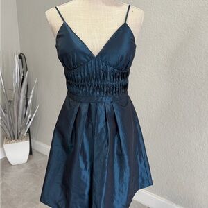 Stunning Blue Ruched Waist Dress